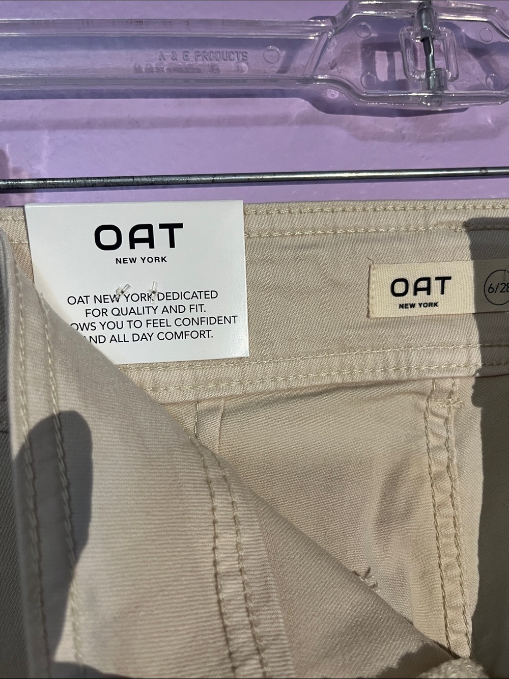 Oat New York high rise  Wide-Leg Chino Pants — Sand - Picture 2 of 9